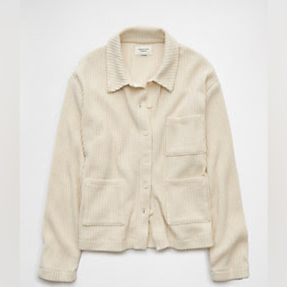 American Eagle Waffle Button-Up Shirt